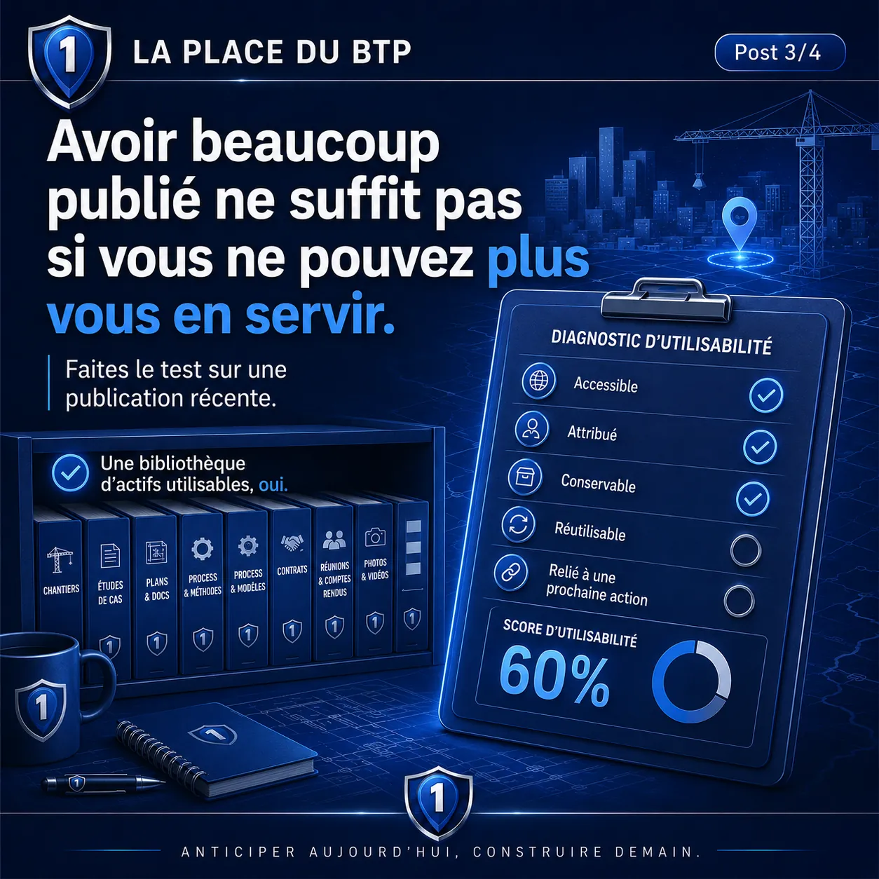 Diagnostic d'utilisabilité d'une publication : accessible, attribué, conservable, réutilisable, relié à une prochaine action